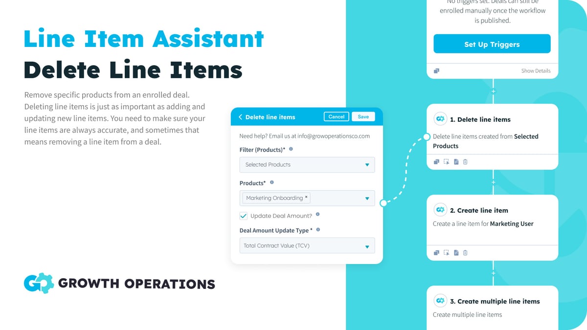 Line Item Assistant Delete line items