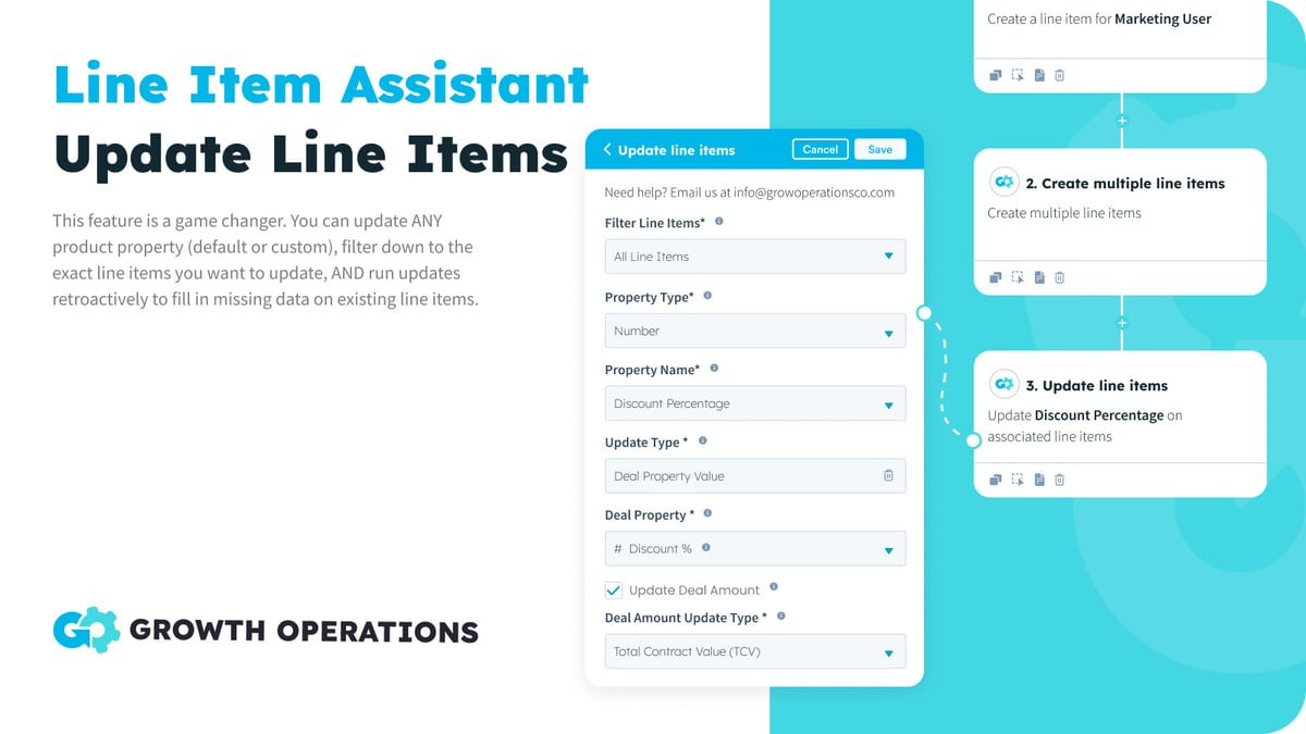 Line Item Assistant Update line items